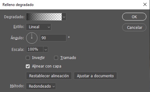 Degradados Configuración Capa Opciones  