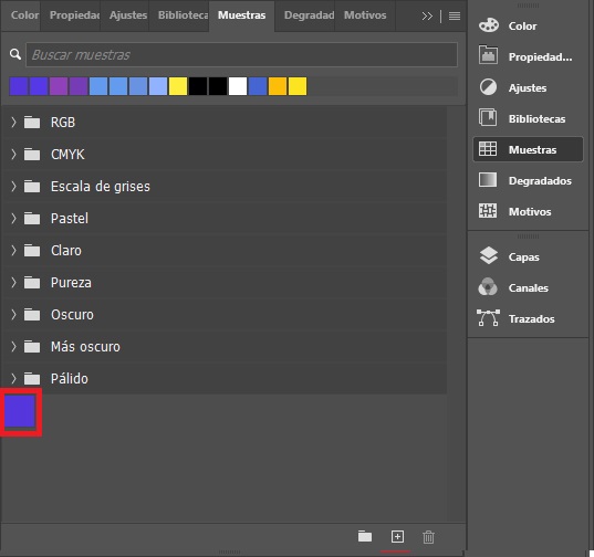 Muestras de Color Creación de un Grupo Carpeta